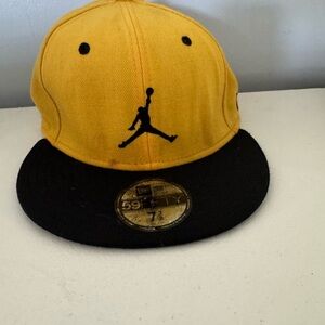 59 Fifty Jordan swoosh logo Yellow and Black  Hat